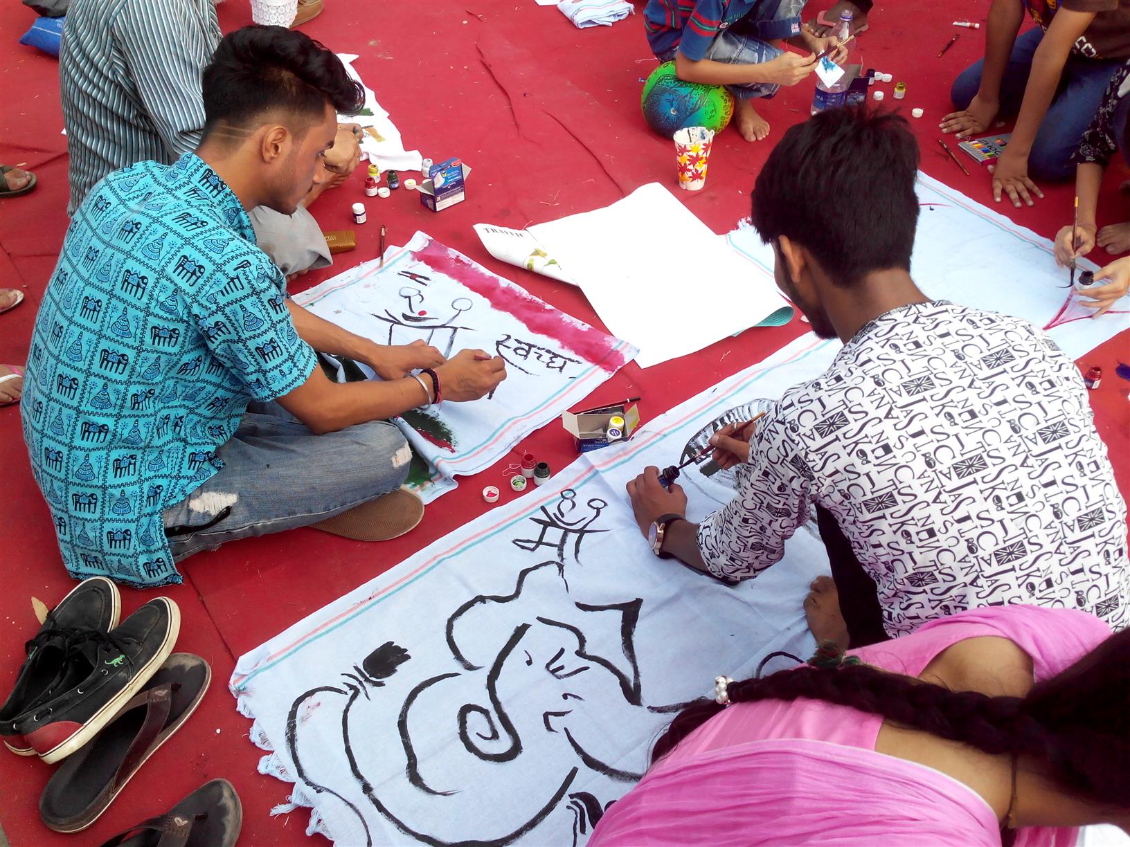 Children drawing on Environmental themes